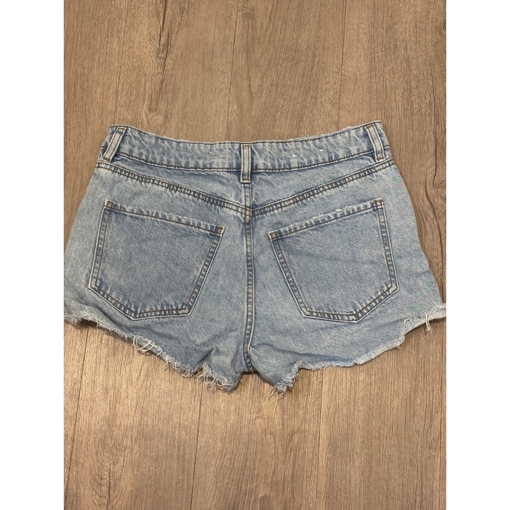 GARAGE DENIM Classic Cut Offs Light Wash Distressed‎ Denim Shorts Womens